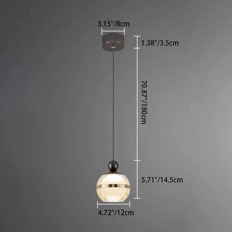 Suspension LED en fer, aluminium et acrylique de style scandinave contemporain pour chambre 