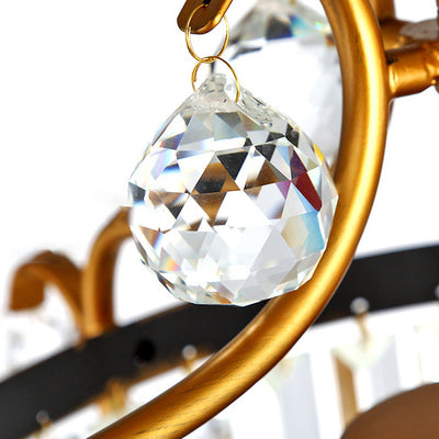 Lustre suspendu moderne en cristal et fer cylindrique 1 lumière pour salon 