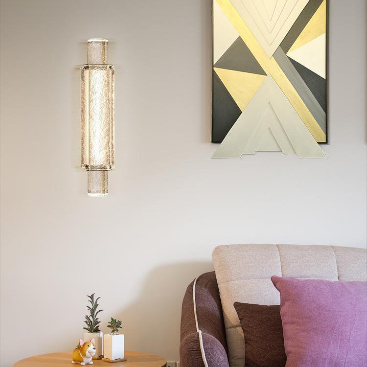 Contemporary Creative Cylinder Stainless Steel Glass LED Wall Sconce Lamp For Hallway