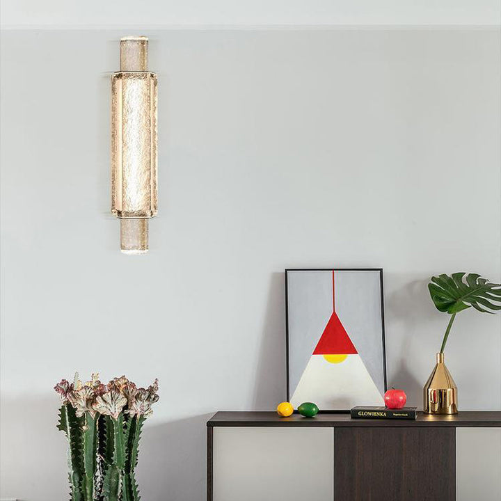 Contemporary Creative Cylinder Stainless Steel Glass LED Wall Sconce Lamp For Hallway