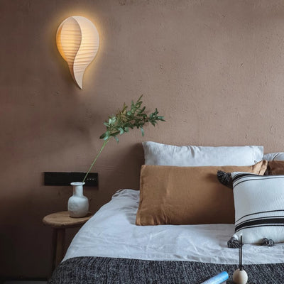 Traditionelle japanische Teardrop Stoff LED Wandleuchte Lampe für Flur 