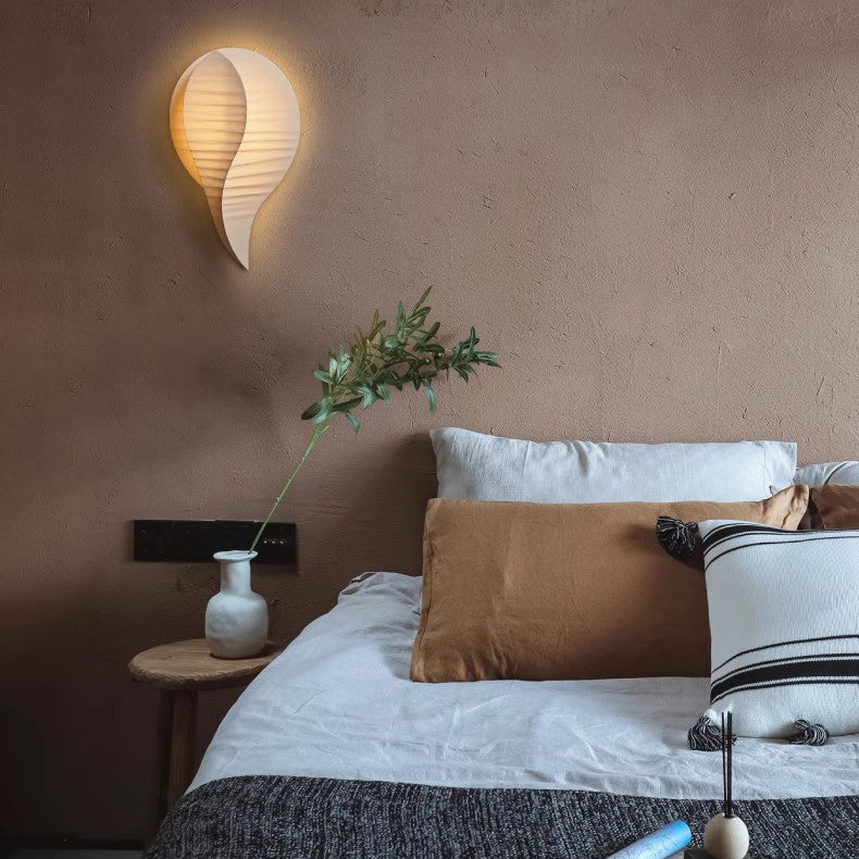 Traditionelle japanische Teardrop Stoff LED Wandleuchte Lampe für Flur 