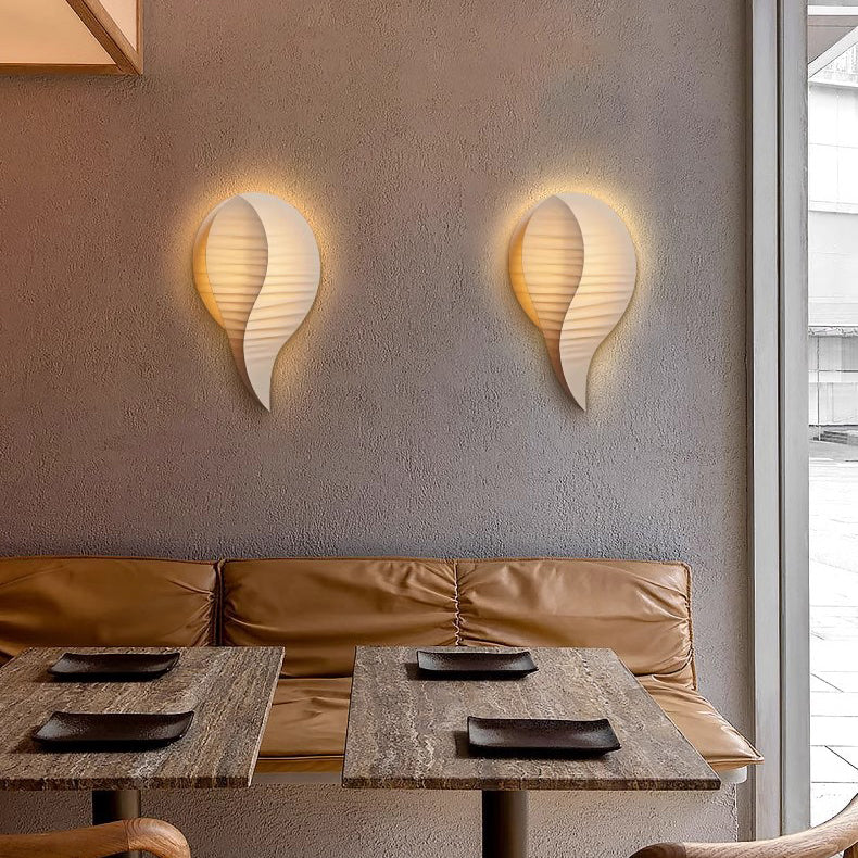 Traditionelle japanische Teardrop Stoff LED Wandleuchte Lampe für Flur 