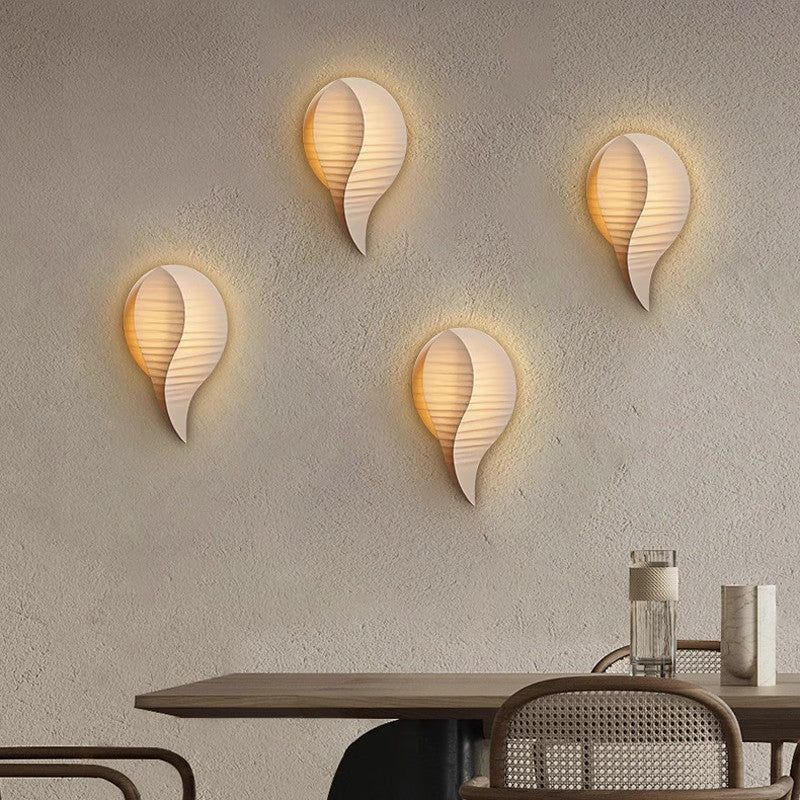 Traditionelle japanische Teardrop Stoff LED Wandleuchte Lampe für Flur 