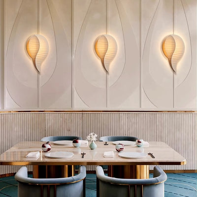 Traditionelle japanische Teardrop Stoff LED Wandleuchte Lampe für Flur 