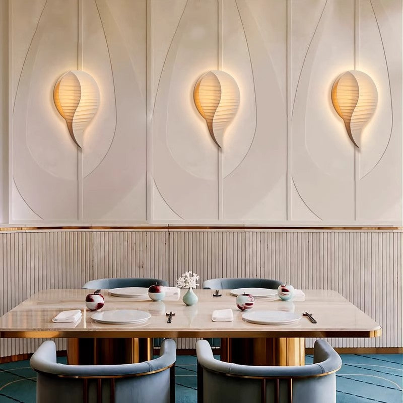 Traditionelle japanische Teardrop Stoff LED Wandleuchte Lampe für Flur 