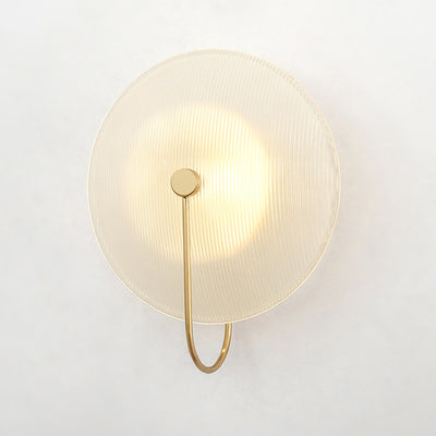 Modern Minimalist Round Glass Iron 1-Light Wall Sconce Lamp For Hallway
