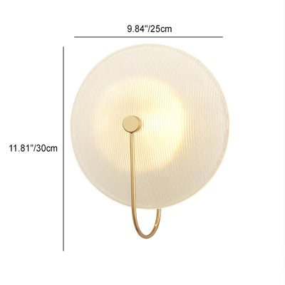 Modern Minimalist Round Glass Iron 1-Light Wall Sconce Lamp For Hallway