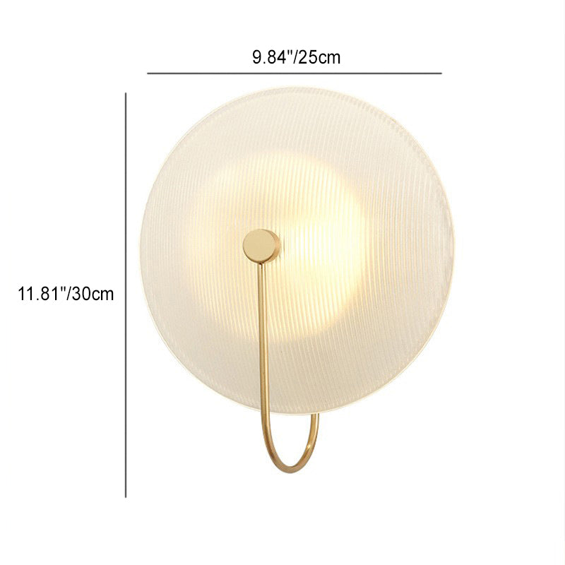 Modern Minimalist Round Glass Iron 1-Light Wall Sconce Lamp For Hallway