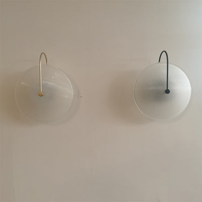 Modern Minimalist Round Glass Iron 1-Light Wall Sconce Lamp For Hallway