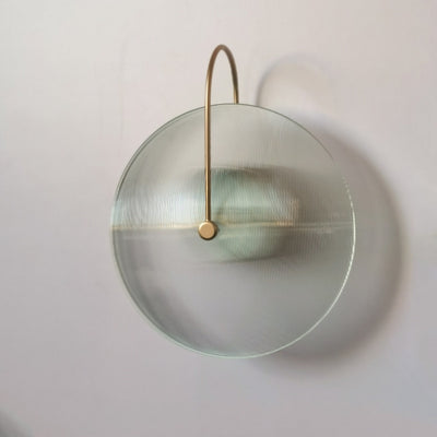 Modern Minimalist Round Glass Iron 1-Light Wall Sconce Lamp For Hallway