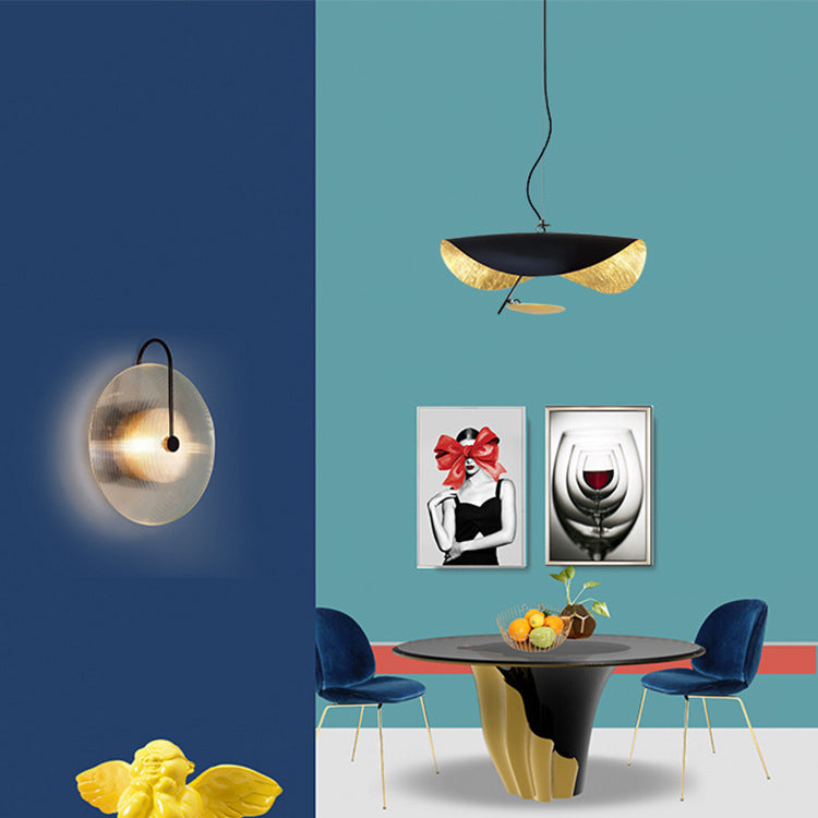 Modern Minimalist Round Glass Iron 1-Light Wall Sconce Lamp For Hallway