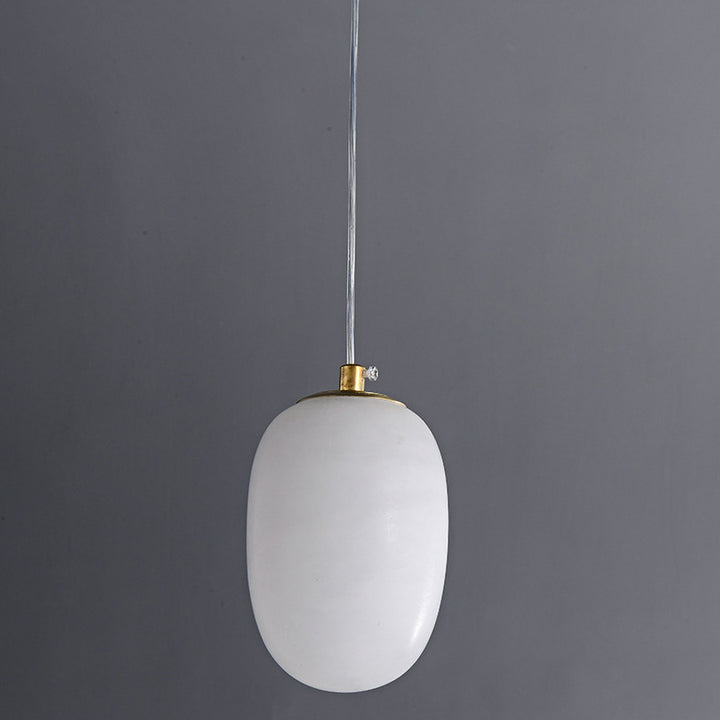 Lampe suspendue à 1 lumière en marbre de cuivre sphérique chinois traditionnel pour chambre 