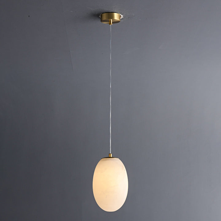 Lampe suspendue à 1 lumière en marbre de cuivre sphérique chinois traditionnel pour chambre 