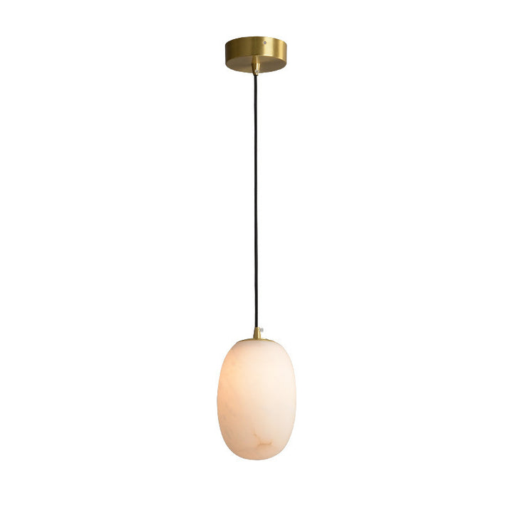 Lampe suspendue à 1 lumière en marbre de cuivre sphérique chinois traditionnel pour chambre 