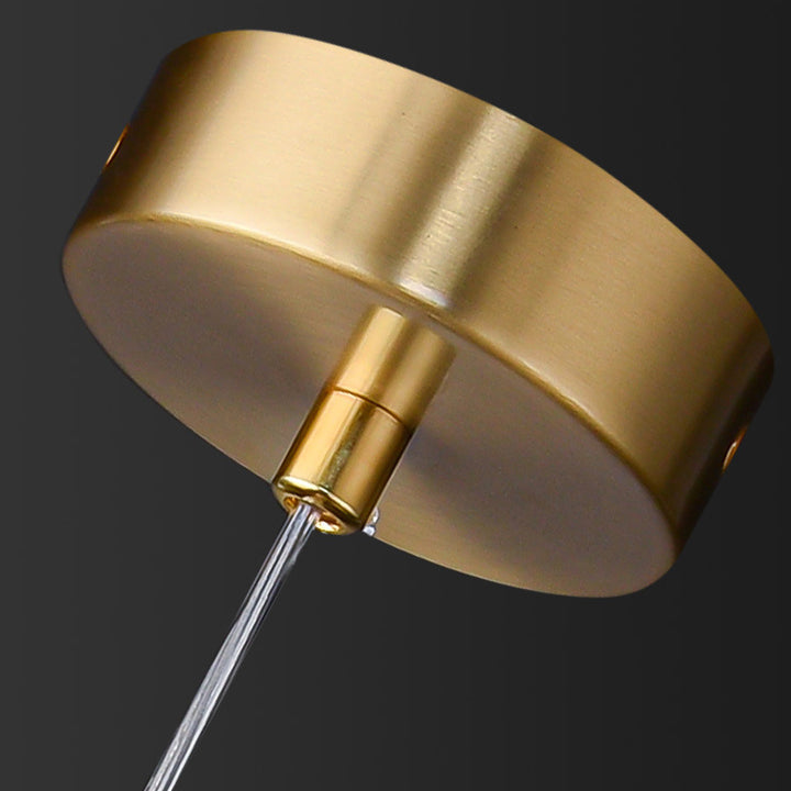 Lampe suspendue à 1 lumière en marbre de cuivre sphérique chinois traditionnel pour chambre 