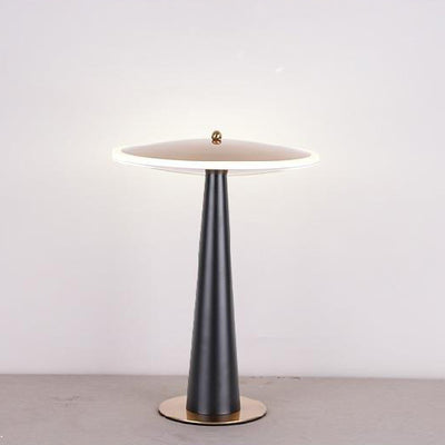 Contemporary Creative UFO Round Aluminum Acrylic LED Table Lamp For Bedroom