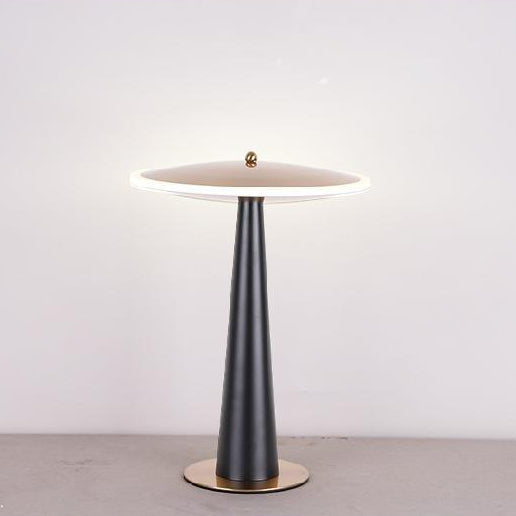 Contemporary Creative UFO Round Aluminum Acrylic LED Table Lamp For Bedroom