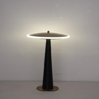 Contemporary Creative UFO Round Aluminum Acrylic LED Table Lamp For Bedroom