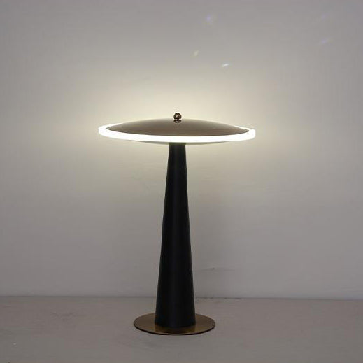 Contemporary Creative UFO Round Aluminum Acrylic LED Table Lamp For Bedroom