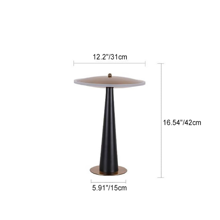 Contemporary Creative UFO Round Aluminum Acrylic LED Table Lamp For Bedroom