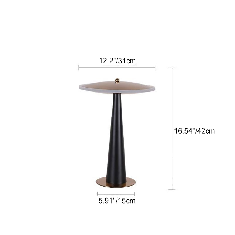 Contemporary Creative UFO Round Aluminum Acrylic LED Table Lamp For Bedroom