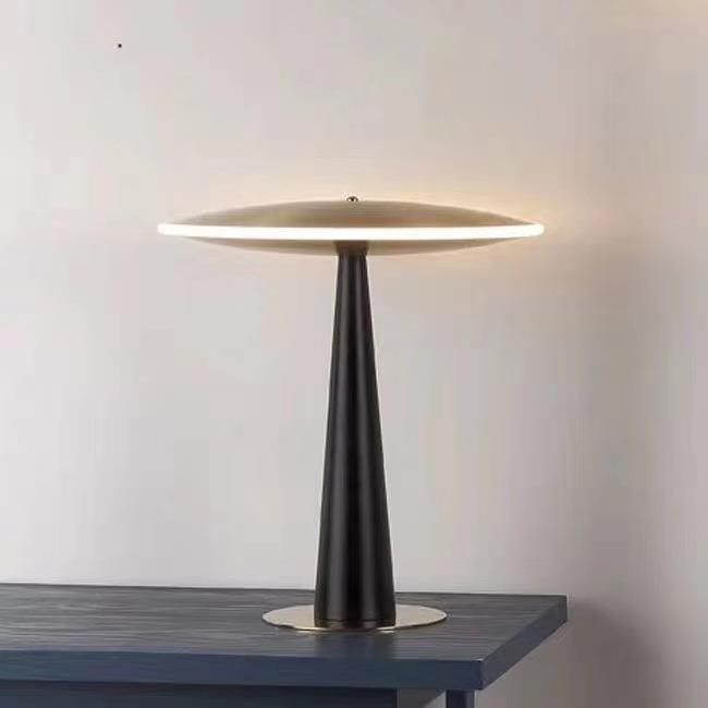 Contemporary Creative UFO Round Aluminum Acrylic LED Table Lamp For Bedroom