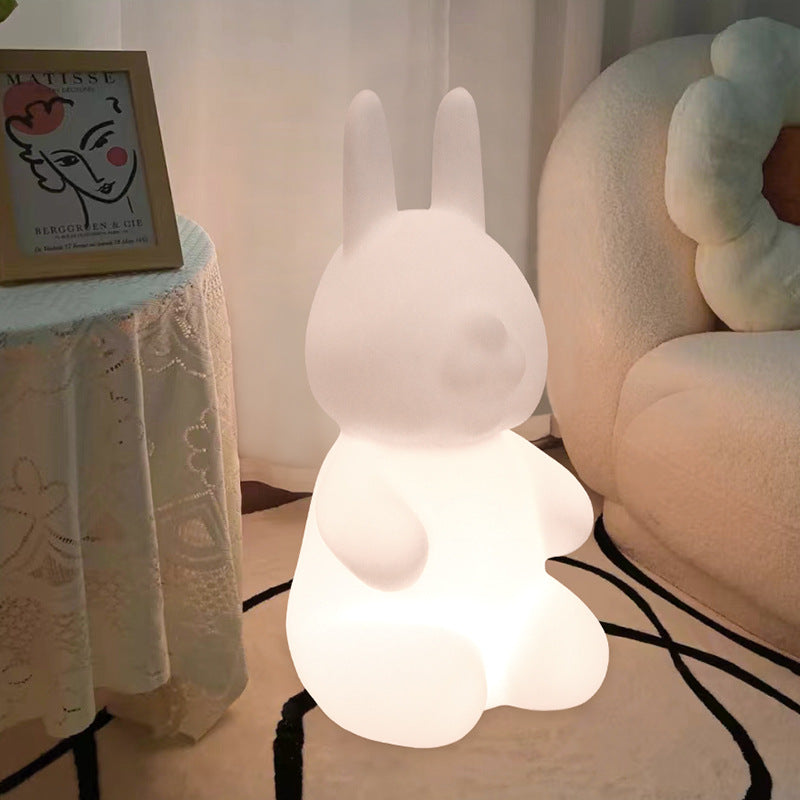 Contemporary Creative Rabbit PE Plastic LED Floor Lamp For Bedroom