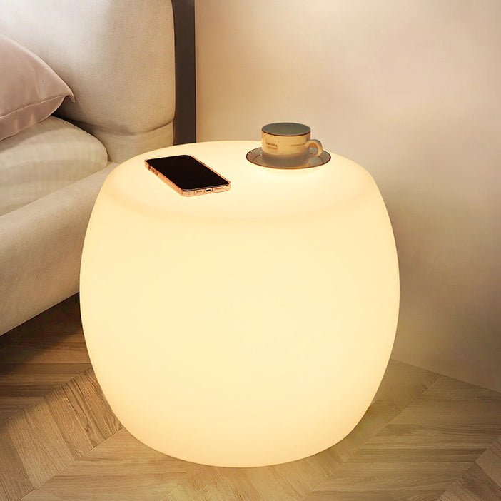 Modern Minimalist Drum PE Plastic LED Floor Lamp For Bedroom