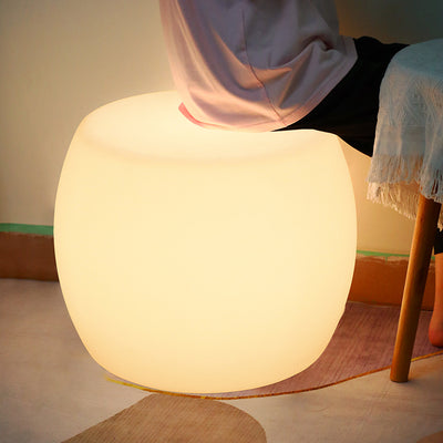 Modern Minimalist Drum PE Plastic LED Floor Lamp For Bedroom