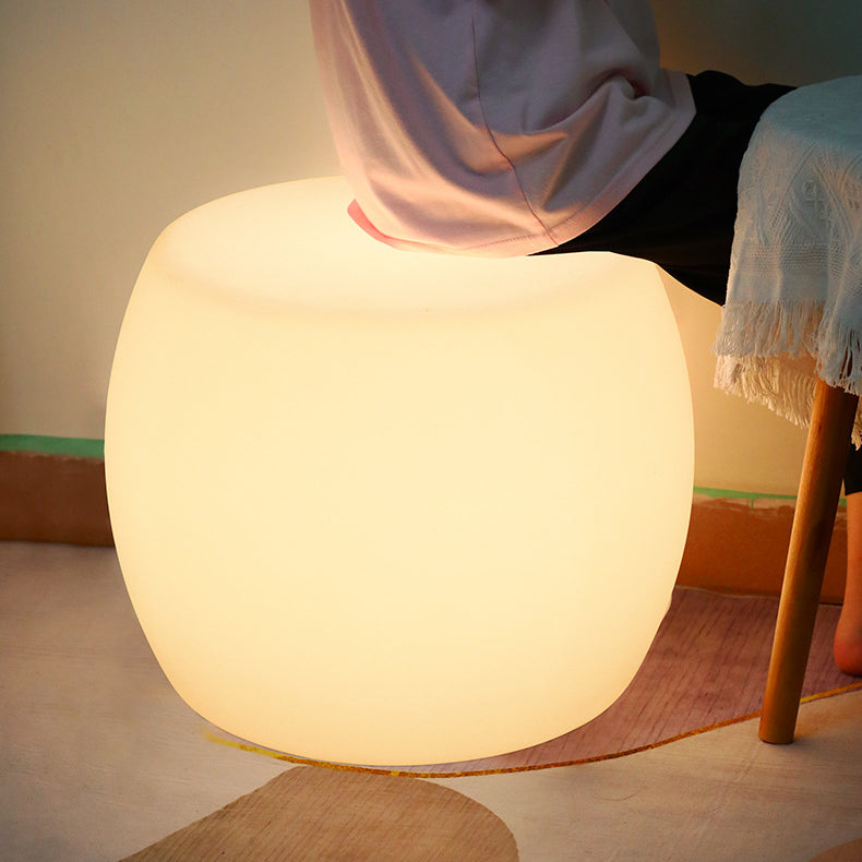 Modern Minimalist Drum PE Plastic LED Floor Lamp For Bedroom
