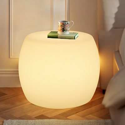 Modern Minimalist Drum PE Plastic LED Floor Lamp For Bedroom