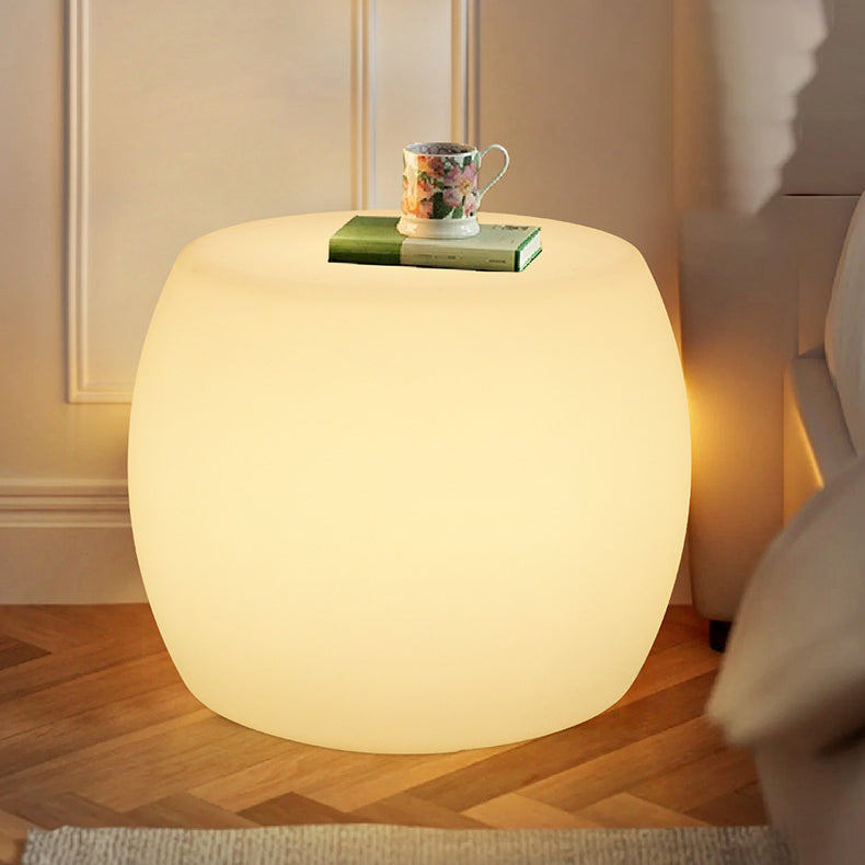Modern Minimalist Drum PE Plastic LED Floor Lamp For Bedroom
