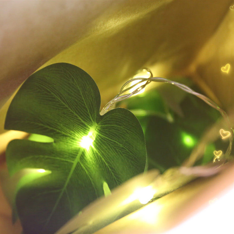Lumière de guirlande LED en plastique à feuille Art Déco moderne pour salon 