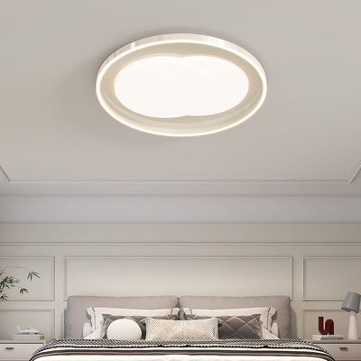 Plafonnier LED rond en fer acrylique minimaliste moderne pour chambre 