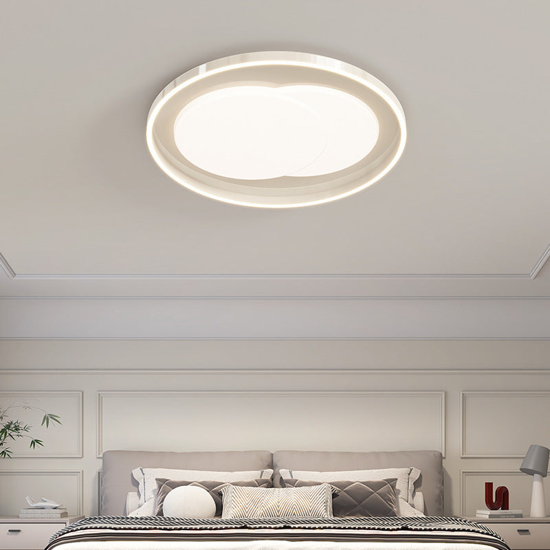 Plafonnier LED rond en fer acrylique minimaliste moderne pour chambre 