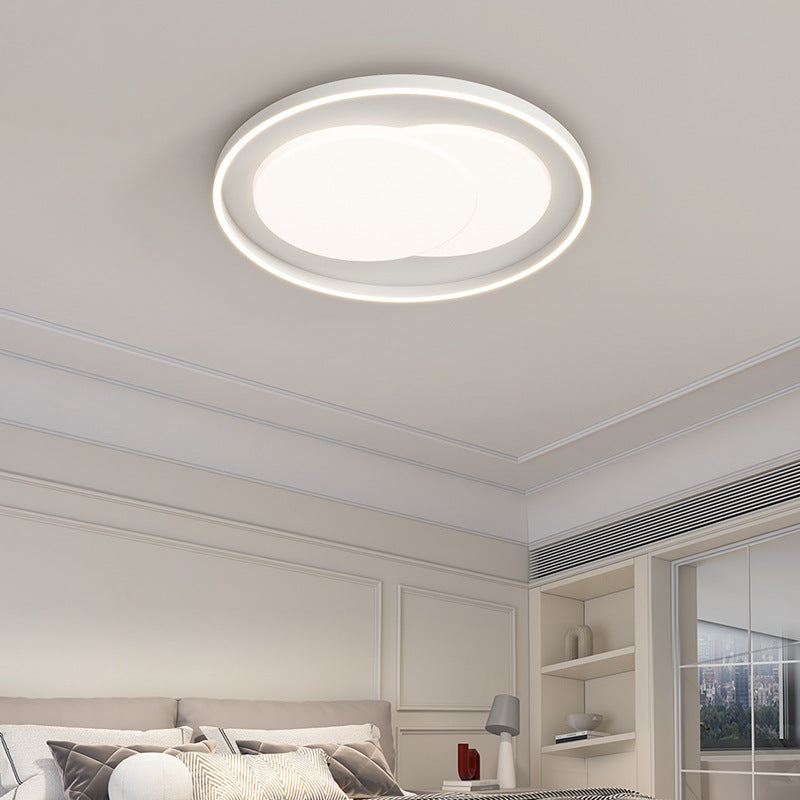 Plafonnier LED rond en fer acrylique minimaliste moderne pour chambre 