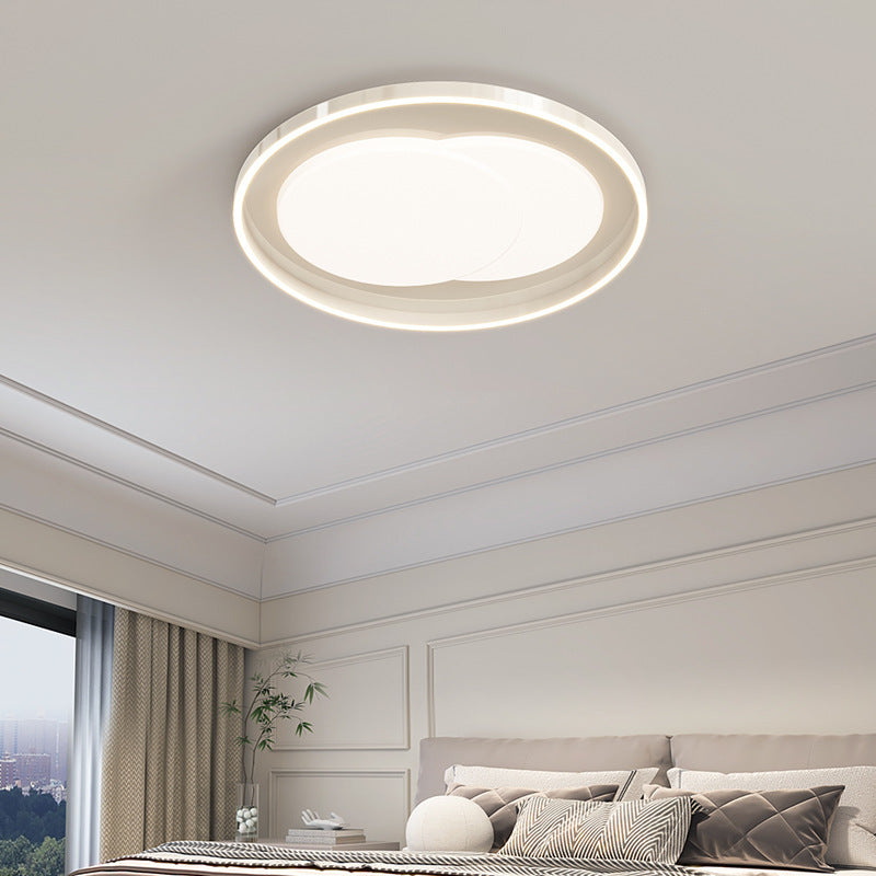 Plafonnier LED rond en fer acrylique minimaliste moderne pour chambre 