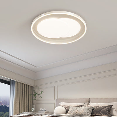 Plafonnier LED rond en fer acrylique minimaliste moderne pour chambre 