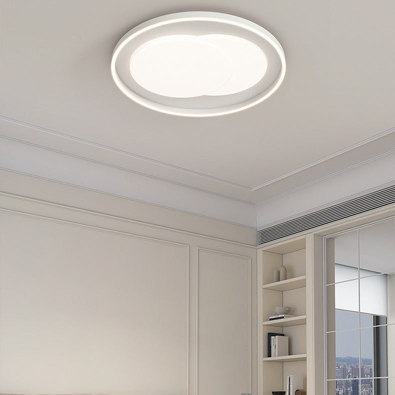 Plafonnier LED rond en fer acrylique minimaliste moderne pour chambre 