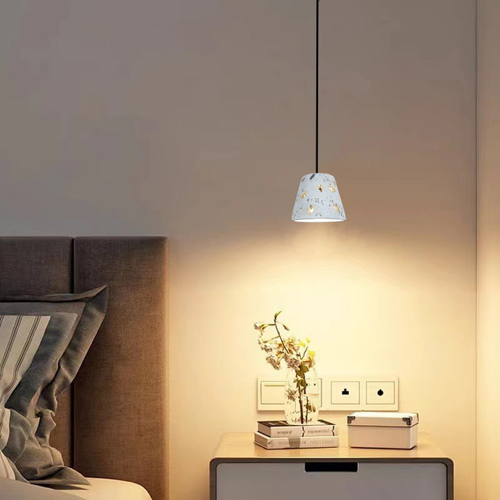 Cylindre Scandinave Contemporain en Ciment, Suspension à 1 Lumière pour Salon 