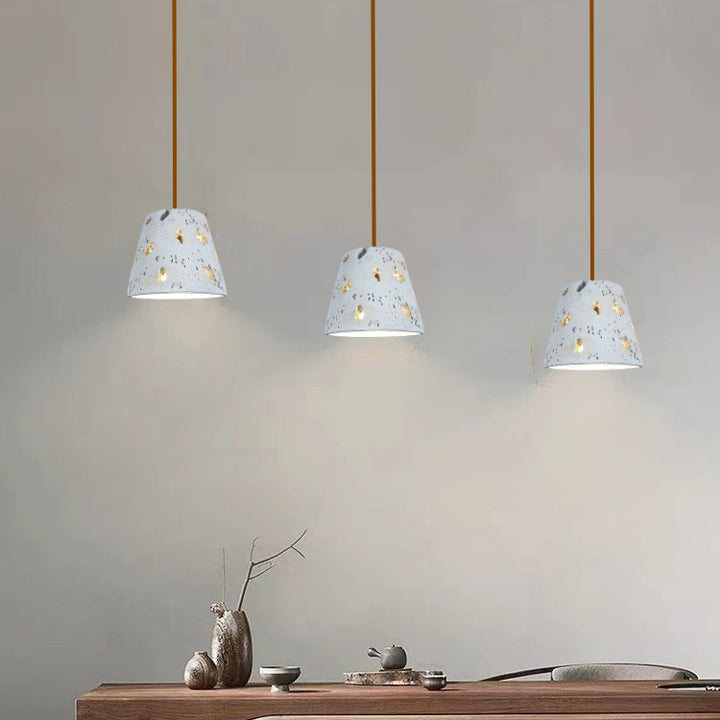 Cylindre Scandinave Contemporain en Ciment, Suspension à 1 Lumière pour Salon 