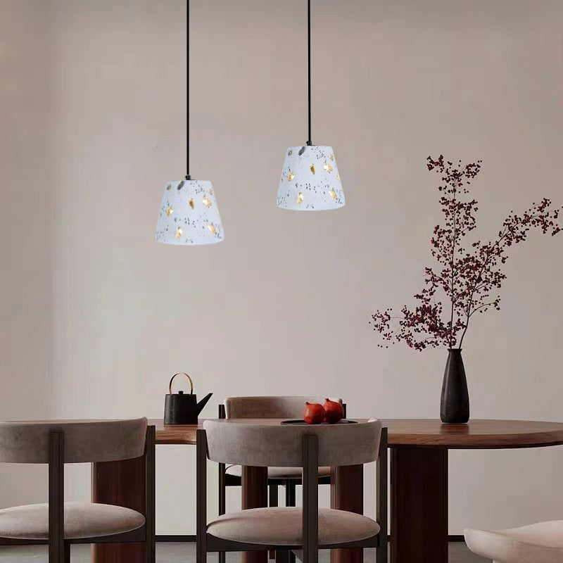 Cylindre Scandinave Contemporain en Ciment, Suspension à 1 Lumière pour Salon 
