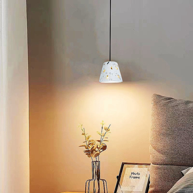 Cylindre Scandinave Contemporain en Ciment, Suspension à 1 Lumière pour Salon 