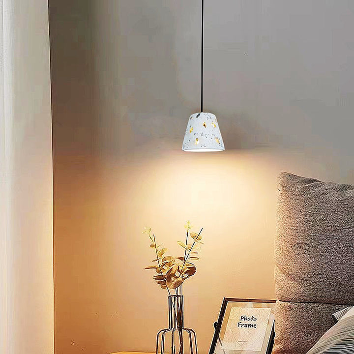 Cylindre Scandinave Contemporain en Ciment, Suspension à 1 Lumière pour Salon 