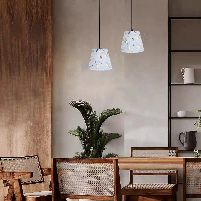Cylindre Scandinave Contemporain en Ciment, Suspension à 1 Lumière pour Salon 