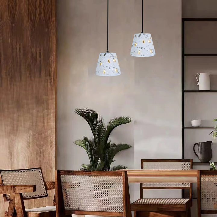 Cylindre Scandinave Contemporain en Ciment, Suspension à 1 Lumière pour Salon 