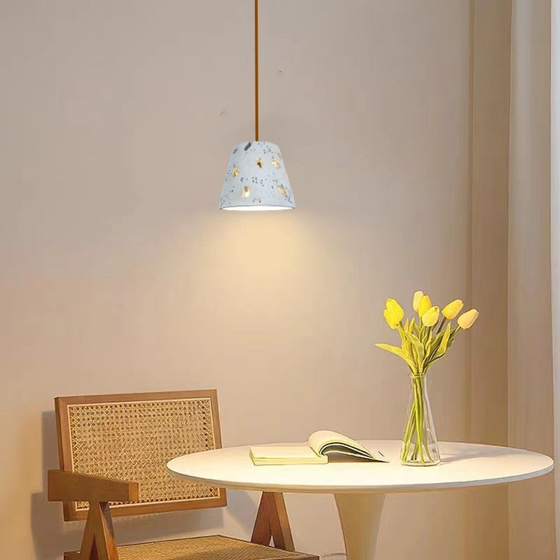 Cylindre Scandinave Contemporain en Ciment, Suspension à 1 Lumière pour Salon 