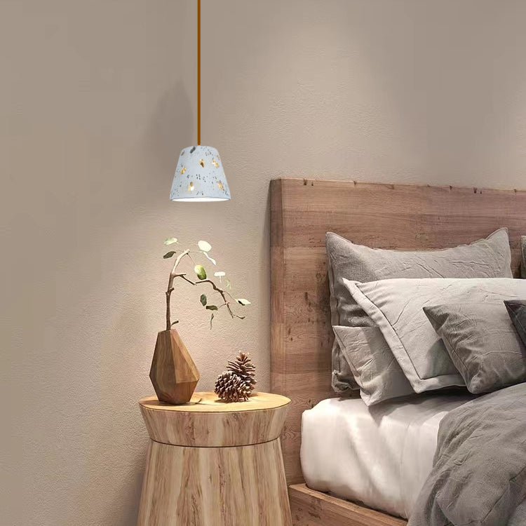 Cylindre Scandinave Contemporain en Ciment, Suspension à 1 Lumière pour Salon 