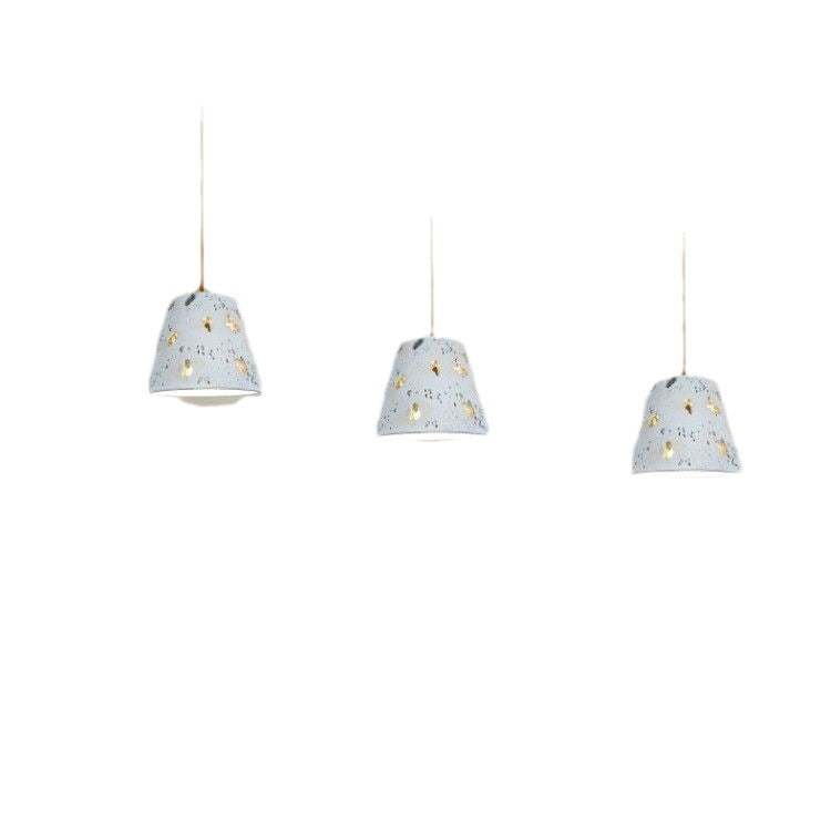 Cylindre Scandinave Contemporain en Ciment, Suspension à 1 Lumière pour Salon 